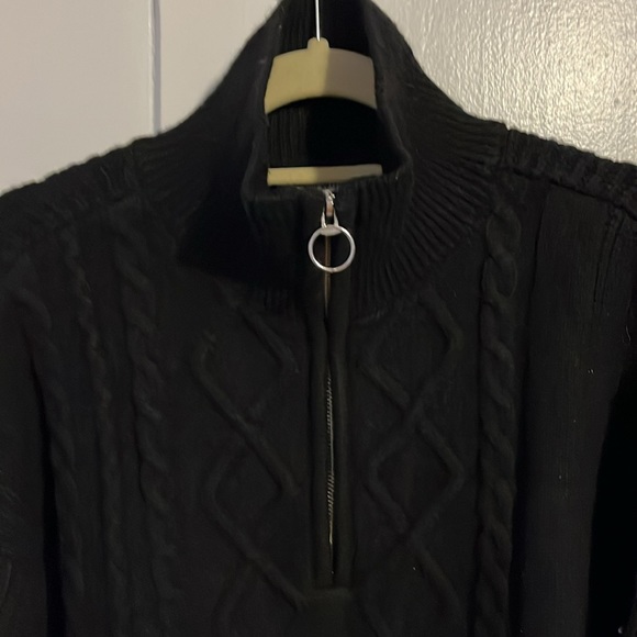Urban outfitters black quarter zip cable see we are full sleeves - Picture 4 of 7